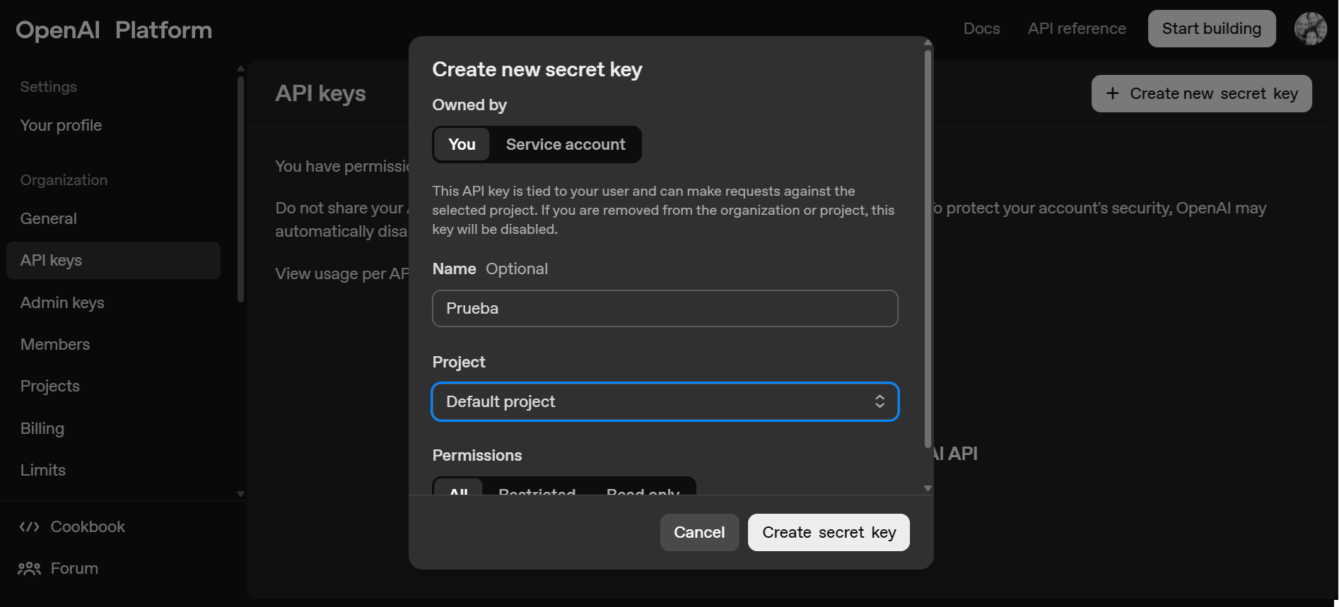 Generar API Key