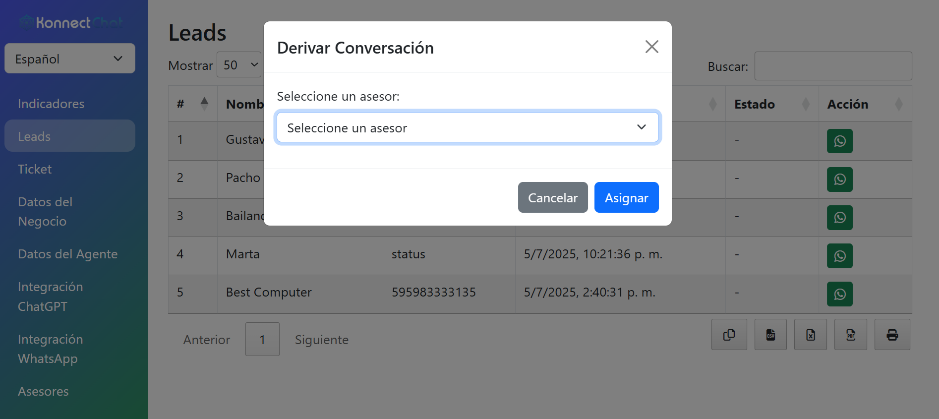 Pruebas de Derivación