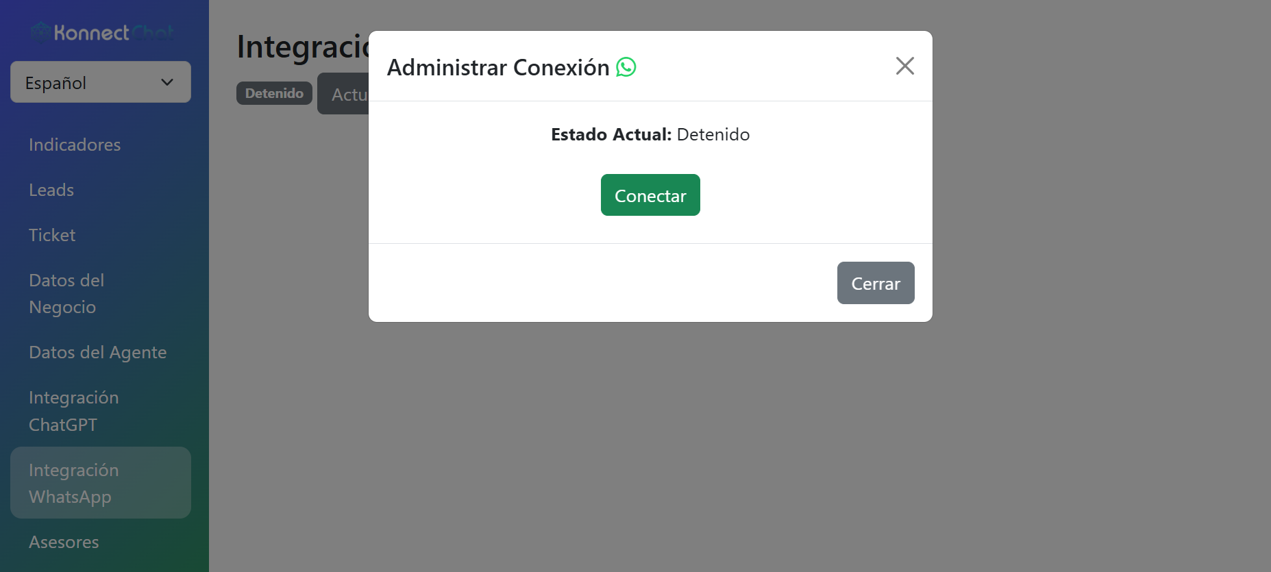 Conexión de WhatsApp